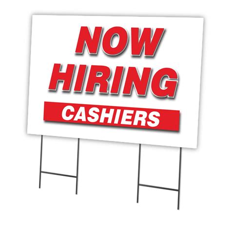 Now Hiring Cashiers Yard Sign And Stake Outdoor Plastic Coroplast Window