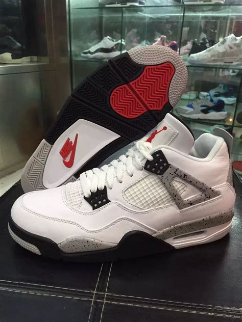 Officially dubbed 'white oreo,' it comes with white leather across the base while tech grey with cement lastly, mostly white appears on the outsole. Nike Air Jordan 4 OG 89 White Cement 2016 - Sneaker Bar Detroit