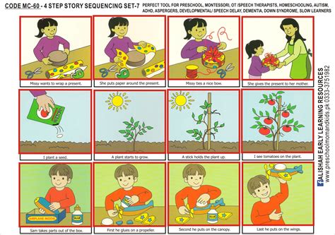 Story Sequencing 4 Scene Set 7 Pre School Mom And Kids