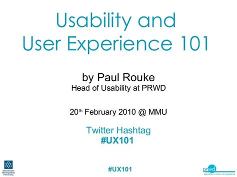 Usability And User Experience 101 Ux101