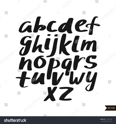 Alphabet Lettersblack Handwritten Font Drawn Liquid Vector De Stock