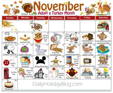November National Holiday Calendar Holiday Calendar Wacky Holidays