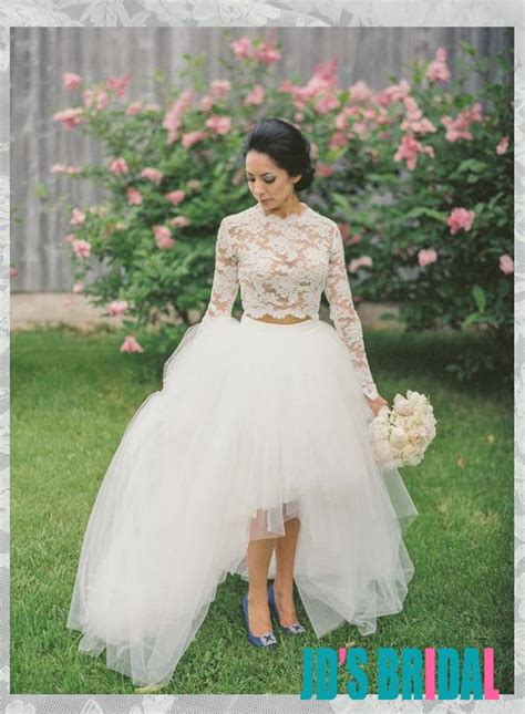 jol336 sexy semi sheer lace top tulle skirt two pieces wedding dress 2489446 weddbook