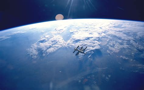 Earth Space Mir Mir Space Station Wallpapers Hd Desktop And Mobile