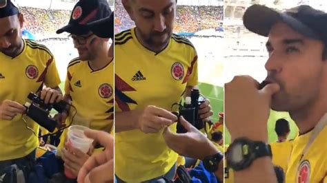 colombian fans given warning after using a pair of fake binoculars to smuggle liquor into