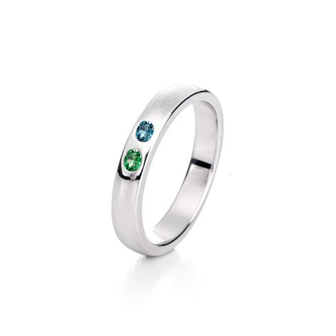 Sterling Silver 2 Stone Birthstone Ring Eves Addiction