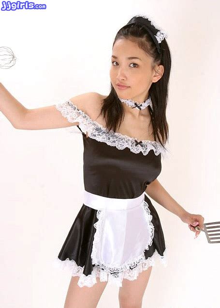 sexy models exposed reon kadena japanese maid costume cosplay