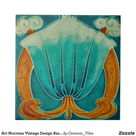 Art Nouveau Vintage Design Backsplash Tile 2 Sizes Art