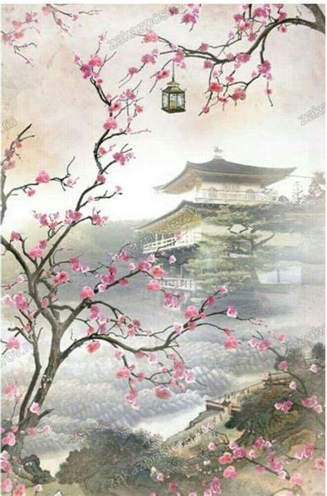 Cherry Blossom Japanese Art Wallpaper Hd Download Free Mock Up