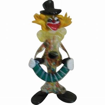 Clown Glass Murano Blown Accordion Figurine Collectibles