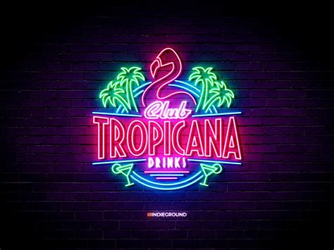 Neon Sign Effects For Photoshop Club Tropicana By Roberto Perrino On