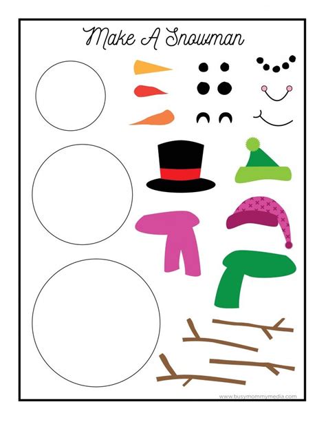 Printable Snowman Craft On Snowman Crafts Snowman