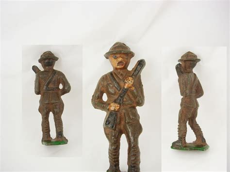 Antique Military Wwi Toy Soldier Metal Gun Collectors Birthday