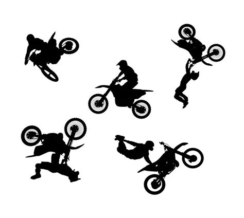 Free svg files to download and create your own diy projects using your cricut explore, silhouette cameo and more. Freestyle Motocross Silhouettes Vector | www.vectorfantasy.com