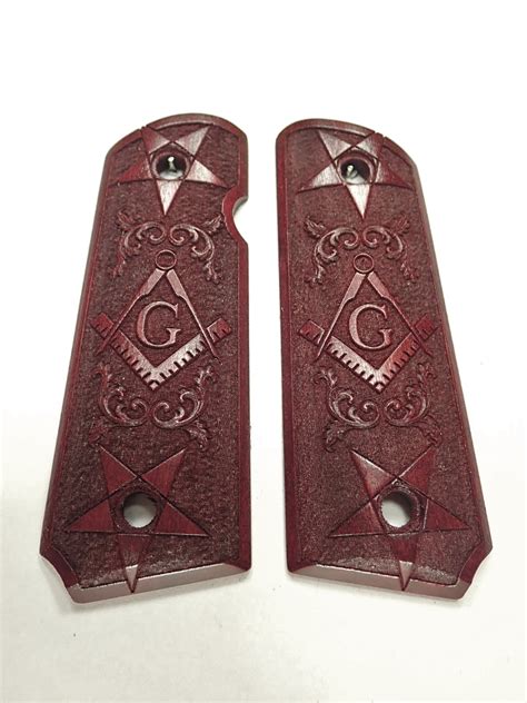 Rosewood Masonic 1911 Grips Compact Ls Grips