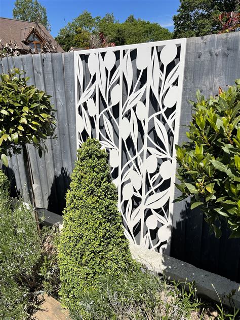 Laser Cut Steel Garden Privacy Decorative Screen Panels With Etsy Uk