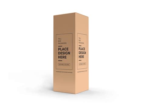 Tall Box Packaging Mockup Template Graphic By Dendysign Creative Fabrica