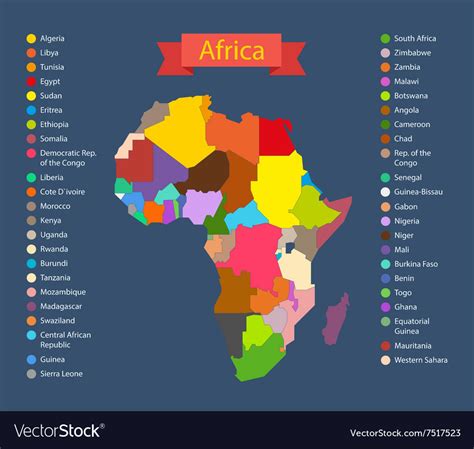 Design, hexagonal design vector illustration. World map infographic template Countries of Africa