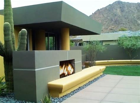 Stucco Fireplaces Outdoors Landscaping Network