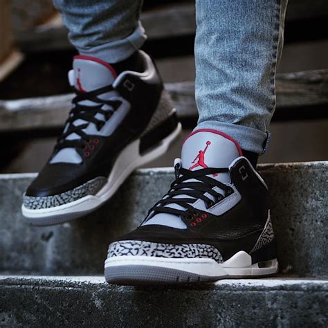 Air Jordan 3 Retro Black Cement Sneakers Men Fashion Air Jordans