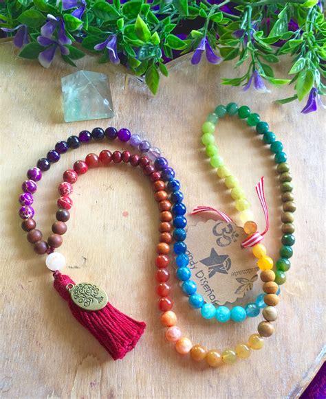 7 Chakras 108 Mala Beads Necklace With Tassel And Tree Of Etsy Mala