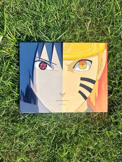Sasuke And Naruto Painting Naruto Painting Anime Canvas Art Diy