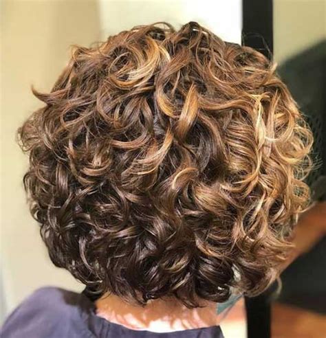 8back View Of Stacked Curly Bob Hairstyle Fashionre