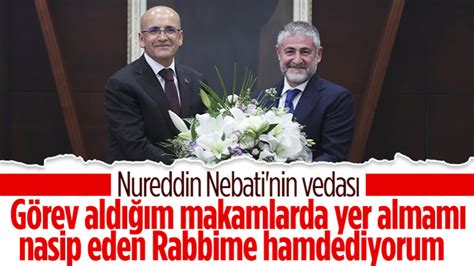 Hazine ve Maliye Bakanı Mehmet Şimşek görevi törenle Nurettin Nebati