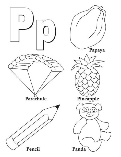 My A To Z Coloring Book Letter P Coloring Page Alphabet Coloring