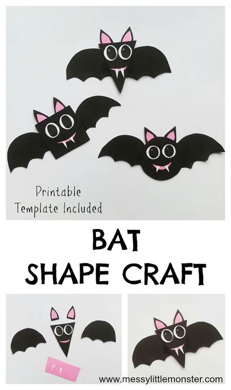 Bat Craft And Preschool Shapes Activity Bat Pattern Included Bat