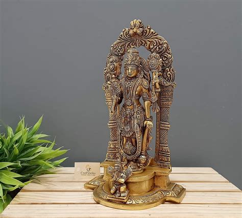 Buy Online Standing Vishnu Brass Idol Murti Statue For Home Pooja Room