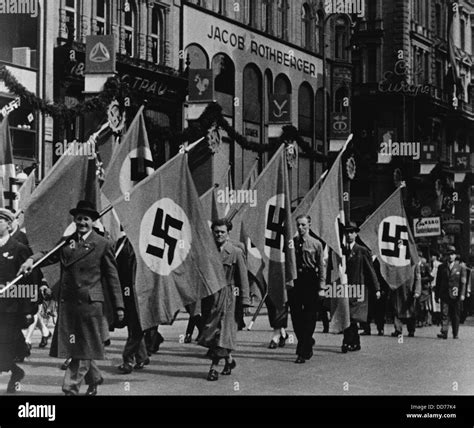 Nazis Parade In Vienna Austria On May Day 1938 The Anschluss With