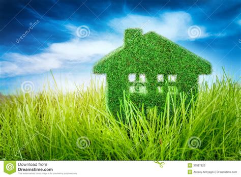 House On The Green Grass Stock Image Image Of Health 37897923