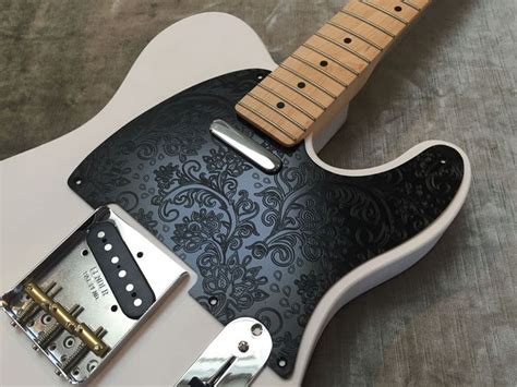 black floral paisley custom bakelite pickguard fender® telecaster® tele® 5 hole fender