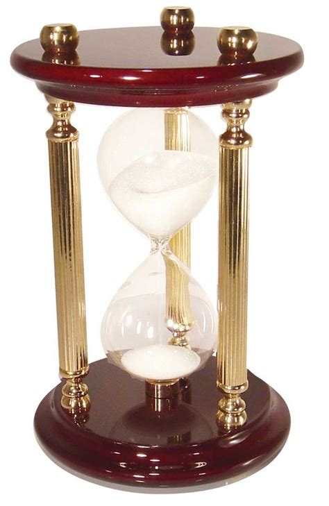 Gold Frame Black Sand Hourglass Glass Crystal Sand Timer With Goldtone Pillars Approx 15