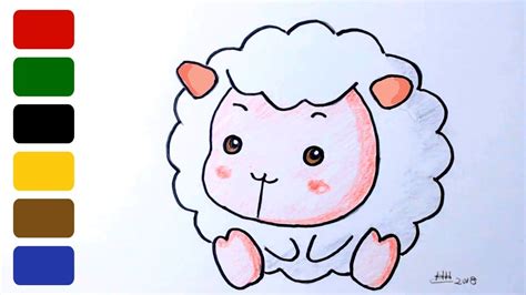 How To Draw A Baby Sheep Lamb Very Simple And Cute Youtube