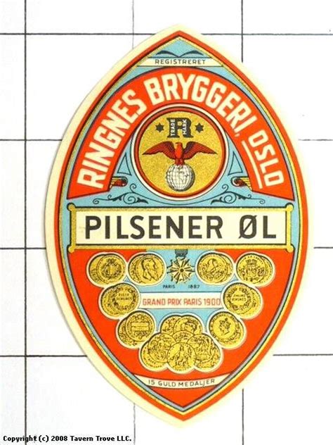 Slik skal oslo bli en enda bedre by å leve i. Labels Pilsener-Øl Ringnes Bryggeri Oslo Norway