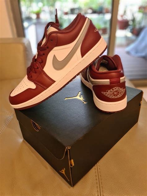Nike Air Jordan 1 Low Cherrywood Red Bordeaux Mens Fashion Footwear