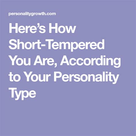 here s how short tempered you are according to your personality type accurate personality test