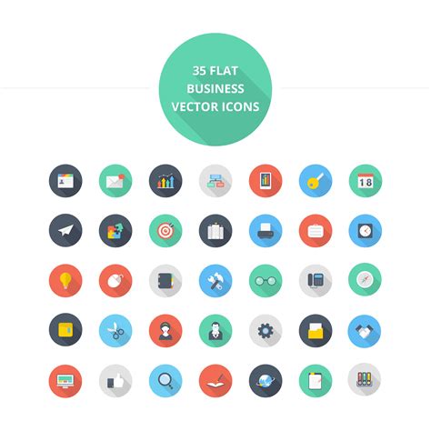 Flat Business Icon Set Free Psd Psd Free Download