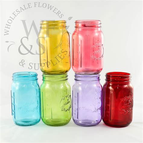 Glass Mason Jars Assorted Colors Mason Jars Glass Mason Jars Mason