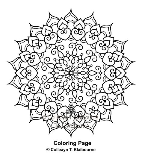 A Mandala PDF Digital Download Coloring Page, Delicate Love We prepared a funny and lovely christmas mandala coloring page for kindergarten, preschool, and toddlers.