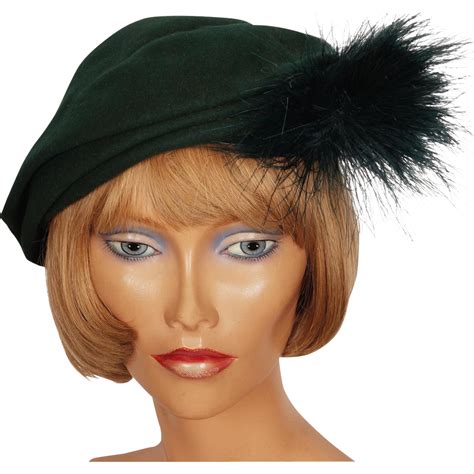 Vintage 1950s Ladies Hat Green Felt by Vogue de Paris Montreal from ...