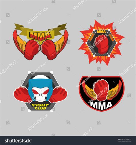 Mma Emblem Set Mix Fight Club Stock Vector Royalty Free 281448722