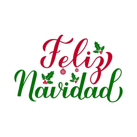 Premium Vector | Feliz navidad calligraphy hand lettering with holly