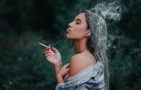 Girl Smoking Cigarette Wallpaper