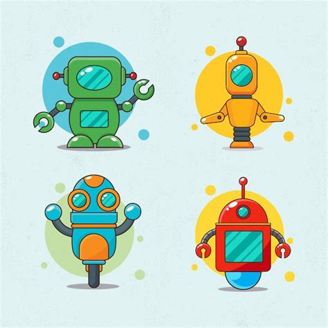 Premium Vector Robot Mascot Design Set