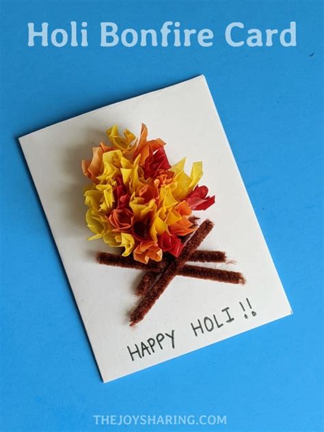 Holi Bonfire Card Easy Crafts For Kids Preschool Craft Activities