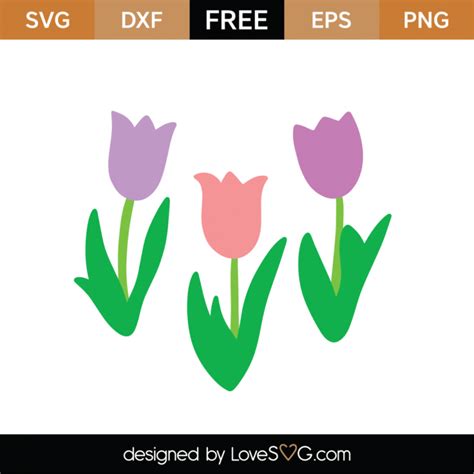 Free Tulip Flowers SVG Cut File - Lovesvg.com