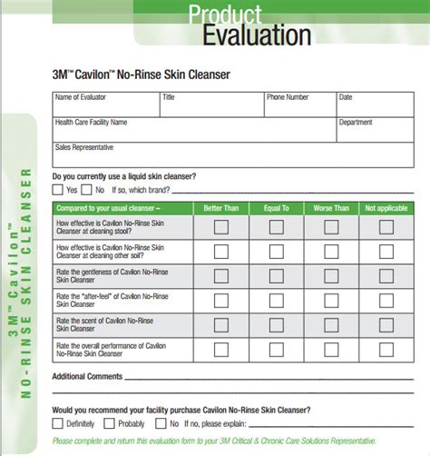 Free 6 Sample Product Evaluation Templates In Pdf Ms Word Excel